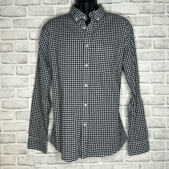 Goodfellow & Co Gingham Blue & White Checkered Plaid Button Down Size Large - Picture 1 of 4